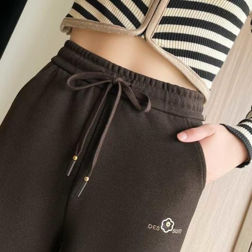 【YW】无忧购冬季加绒直筒保暖妈妈裤花朵刺绣宽松高腰长裤3657（截单后3-5天发货） 商品图8