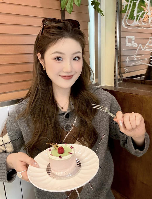 F**E家同款复古菱格提花羊毛针织混纺毛衣 商品图9