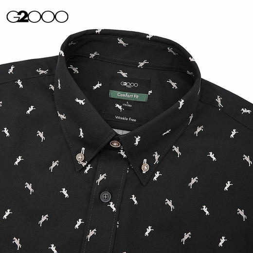 G2000男装FW25【纯棉/抗皱免烫】马年印花长袖休闲衬衫56120858 商品图2