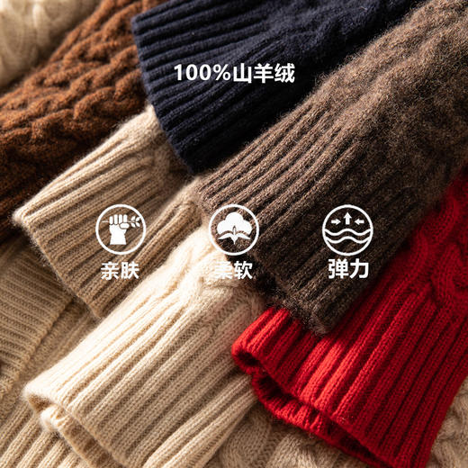 重磅保暖王~康赛妮100纯山羊绒开衫女立领毛衣加厚外套 商品图1