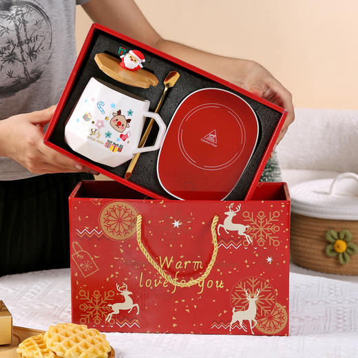 新年🎁【圣诞保温套装】创意圣诞礼盒套 装伴手礼 马克杯水杯礼品 陶瓷卡通圣诞老人咖啡杯杯 商品图8