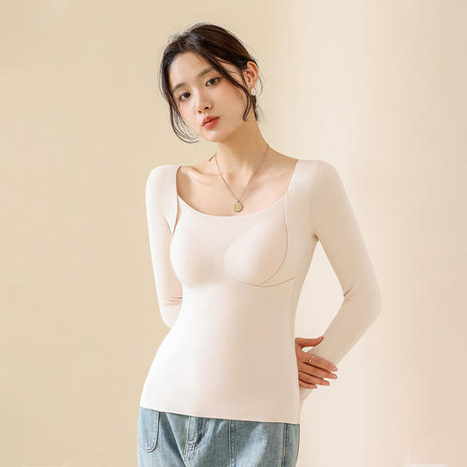 高弹宽肩带修身带胸垫保暖衣打底衫-纪念日百货门店同款168093407 商品图4