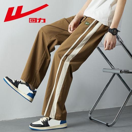 回力裤子男款直筒宽松2025秋季薄款阔腿潮流美式条纹运动休闲长裤 商品图6