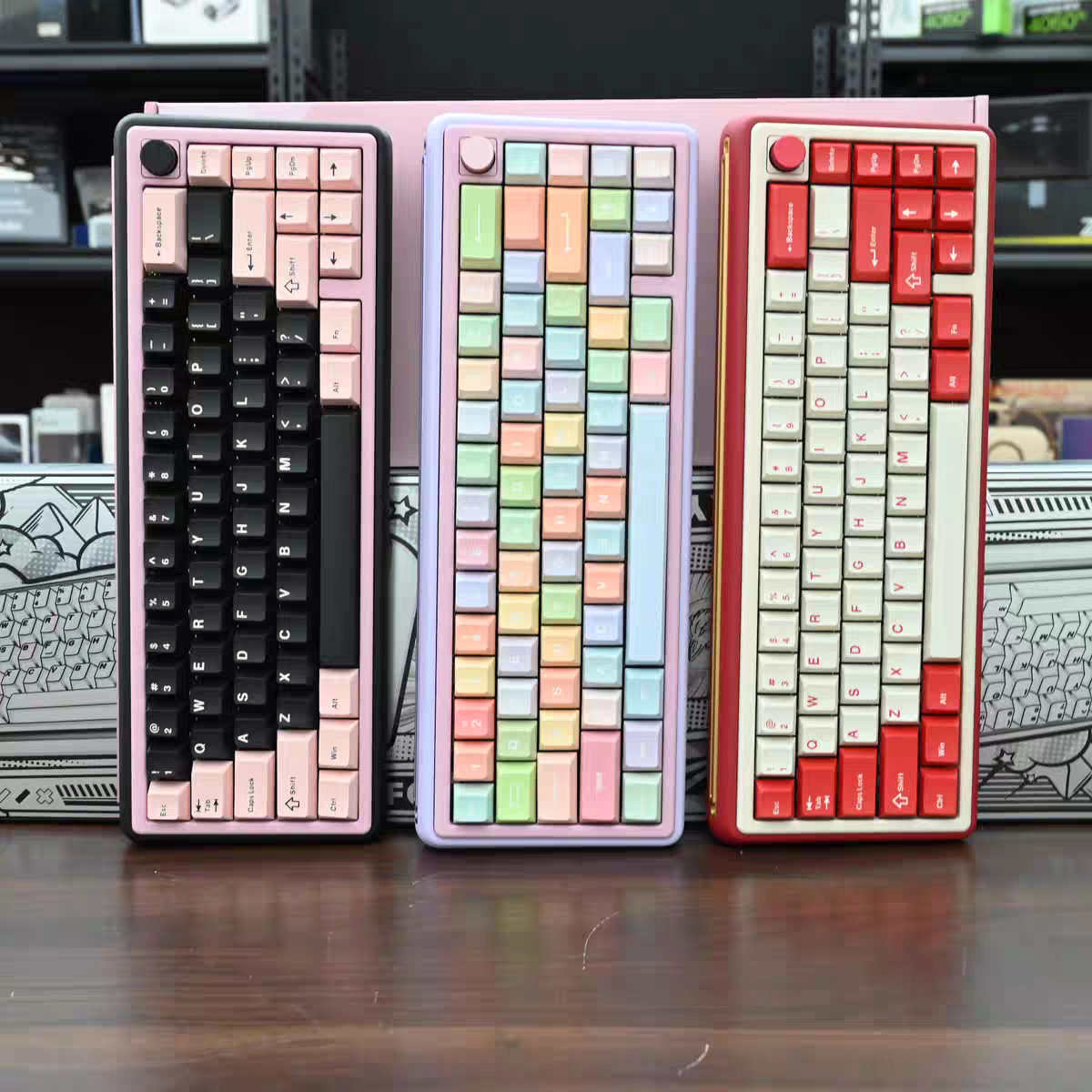 旺有引力65键机械键盘铝坨坨客制化三模无线蓝牙热插拔RGB背光