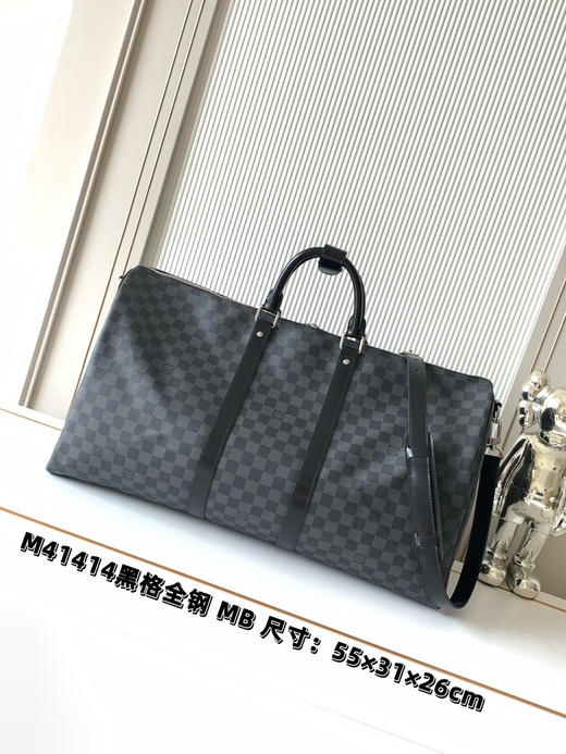 秋冬特惠💰中号45cm💰1430 大号50cm💰1530 特大号55cm💰1630 渠道级LV【精钢五金 MB163c01变码芯片】M41418 M41416 M41414黑格旅行手提包 商品图0