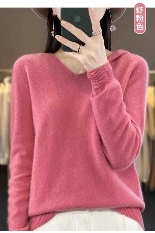天衣无缝小V领连帽羊毛衫 商品图8