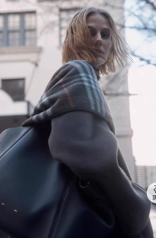 原单双面可穿❗️Fabriqu*e泰晤士双生格纹带围巾羊绒羊毛毛呢斗篷大衣111711 商品图3