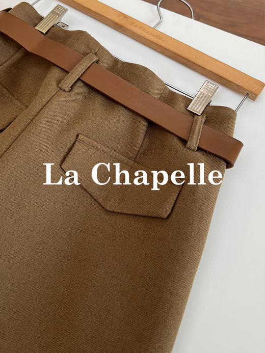 会员福利【高支斜纹+久坐顺直】拉夏贝尔/La Chapelle高腰微廓显瘦直筒裤~质感百搭加厚休闲裤（含腰带） 商品图9