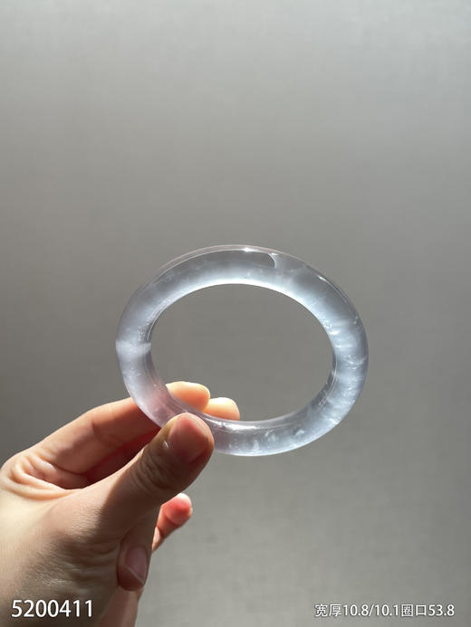 粗圆条玻璃种手镯【5200411】圈口53.8～具体价格微信咨询 商品图7