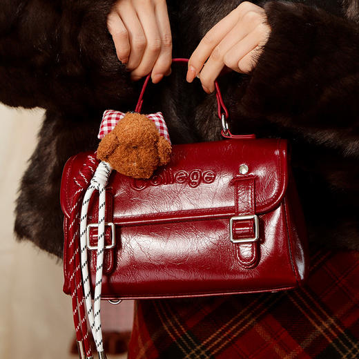 【礼物季】复古学院风两PU皮用包-纪念日百货门店同款167146052 商品图3