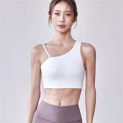 跃牌【倚窗听雨】Athena lulu运动内衣女NlLlT带胸垫斜肩瑜伽文胸运动背心WX142 商品图2