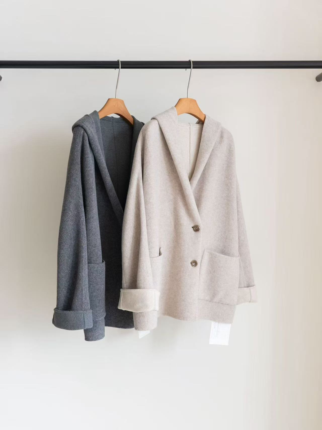 高支澳毛廓形外套风衣