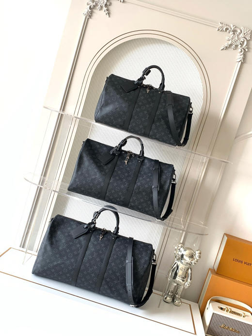 秋冬特惠💰中号45cm💰1430 大号50cm💰1530 特大号55cm💰1630 渠道级LV【精钢五金 MB163c01变码芯片】M40569 M40568 M40605黑花旅行手提包 商品图9