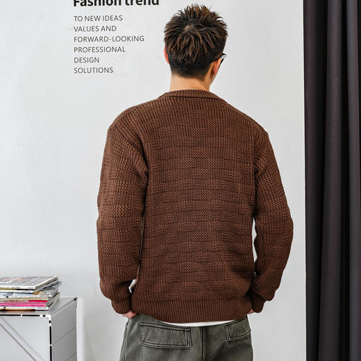 徐太浪【800g重磅 扭花设计】套头毛衣男秋冬款休闲通勤针织上衣 商品图2