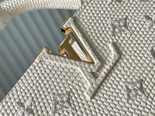 秋冬特惠💰1680 渠道级LV 新品 te级LV 动态芯片 M48865奶白蜥蜴刺绣 Capucines手袋 商品图3