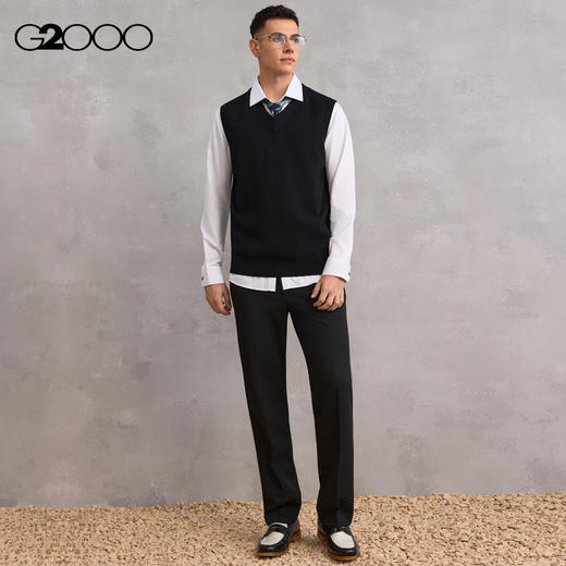 G2000男装FW25商场同款【可机洗】柔软休闲百搭时尚毛衣背心58173022 商品图1