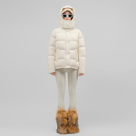 跃牌【倚窗听雨】Athena lulu 羽绒服女95白鹅绒五格防风加厚保暖连帽面包服外套WT19 商品图2