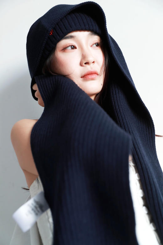 围巾+帽子一起，原包装两件套。小标刺绣加厚全棉围巾套装C112260 商品图7