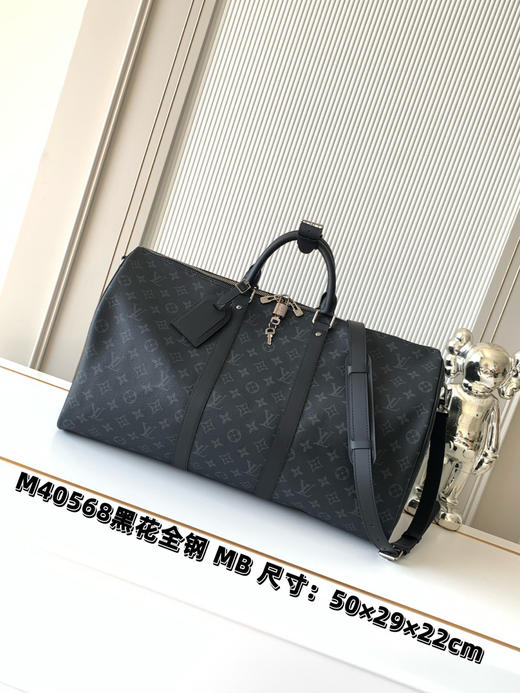 秋冬特惠💰中号45cm💰1430 大号50cm💰1530 特大号55cm💰1630 渠道级LV【精钢五金 MB163c01变码芯片】M40569 M40568 M40605黑花旅行手提包 商品图0