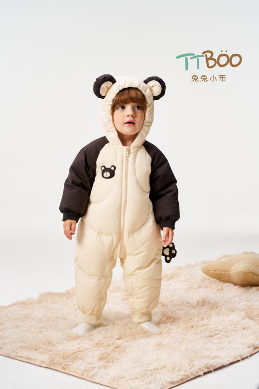 兔兔小布小熊贴布羽绒爬服 商品图0