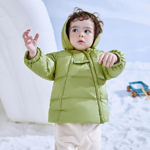 迷你巴拉巴拉男女童拒水拒油污精灵尖尖帽保暖连帽羽绒服冬新款 商品图2
