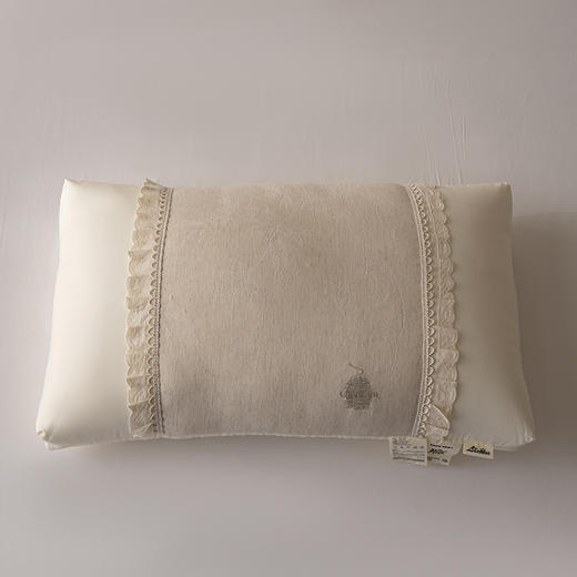 自然醒白云织梦亚麻枕棉麻高低枕芯花边亚麻刺绣枕头XK 商品图11
