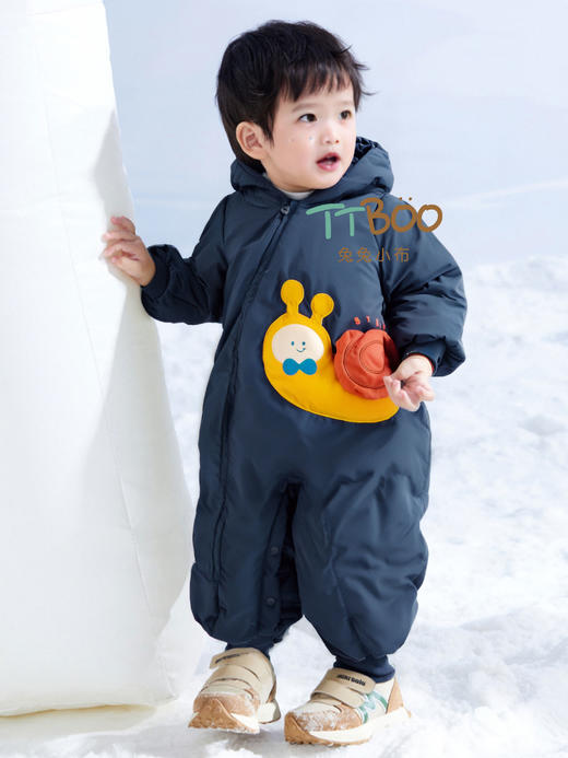 兔兔小布蜗牛造型羽绒爬服 商品图0