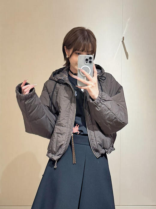 驴家 25秋冬新款 束腰老花连帽外套(TM) 商品图5