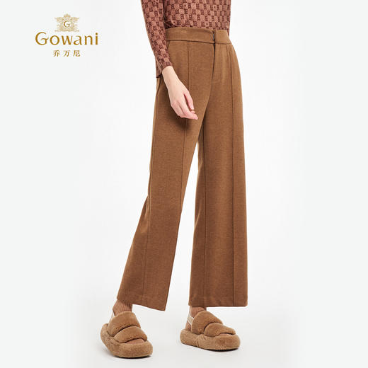 乔万尼新品2025复古氛围感立体剪裁显瘦直筒裤ED4F712 商品图2