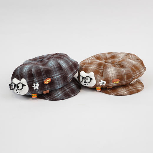 卷毛小狗格纹时尚潮流贝雷帽-纪念日百货门店同款167997922 商品图4