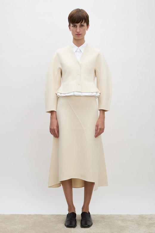 Ashlyn 25AW 象牙色Henry羊毛雕塑针织开衫 商品图1