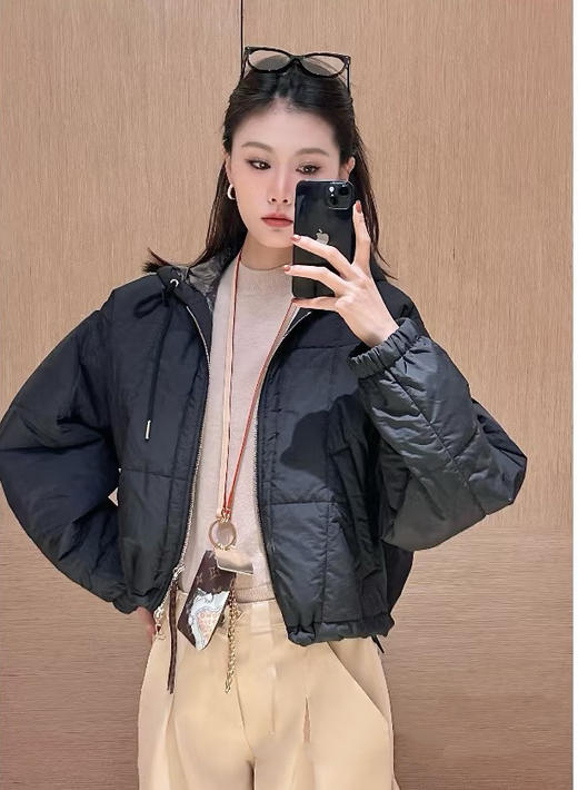 驴家 25秋冬新款 束腰老花连帽外套(TM) 商品图4