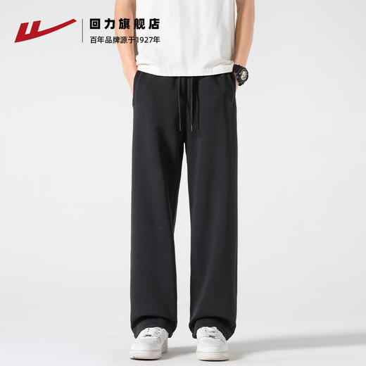 回力裤子男2025春秋款潮流抽绳束脚运动裤直筒宽松卫裤垂感休闲裤 商品图4