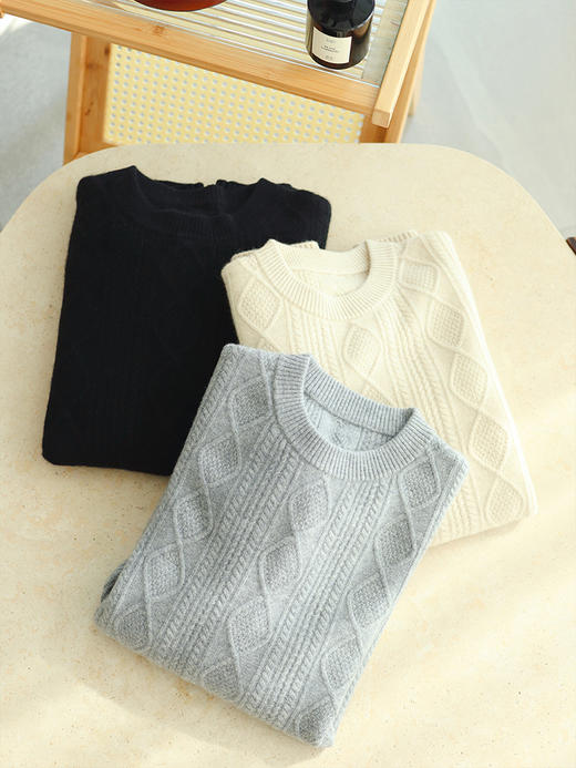 【冬季穿搭万金油  一件顶三件的羊绒衫】男士羊绒衫  100%羊绒面料  亲肤柔软又保暖  款式简约大方  上身稳重有型  给老公、老爸十足关爱~ 商品图13