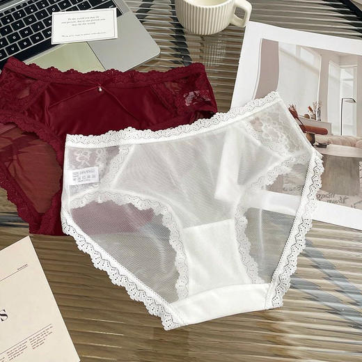 藏不住红蕾丝边女士内裤-纪念日百货门店同款167543269 商品图3