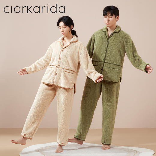 【清仓 超软珊瑚绒家居服】clarkarida卡恩桑蚕丝珊瑚绒家居服套装 情侣款 可外穿 迅速升温，持续保暖 商品图4