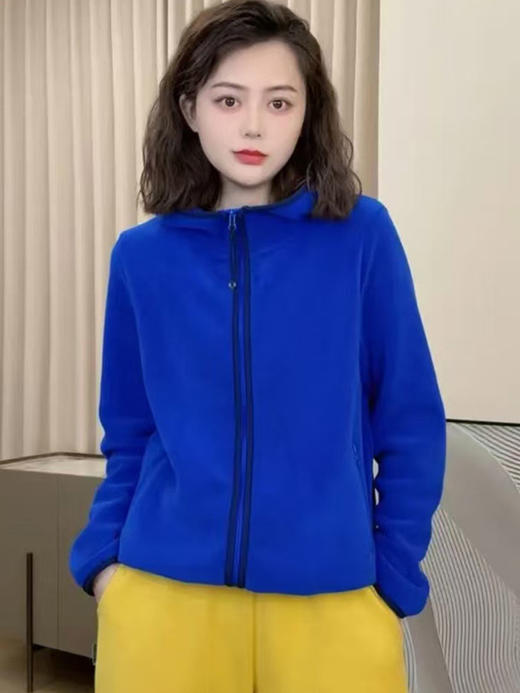 MZ-200269 时尚妈妈秋冬季摇粒绒外套女2025新款时尚休闲连帽双面绒拉链上衣 商品图1
