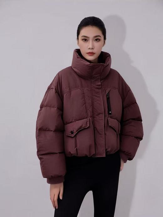 蓬松面包服【羽绒服】绒子含量90% 韩系立领短款设计感可抽绳羽绒服-喜出 商品图1