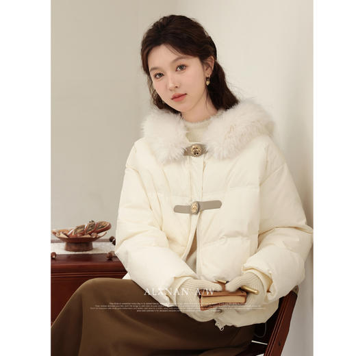 鹿向南「昆仑煮雪」新中式羽绒服新款90白鸭绒外套2025冬季外套女 商品图4