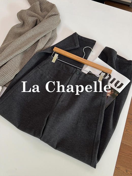 会员福利【绵羊毛+内里磨毛/不垮垂感】拉夏贝尔/La Chapelle秋冬新款通勤直筒裤！高级感斜纹加厚西裤 商品图6