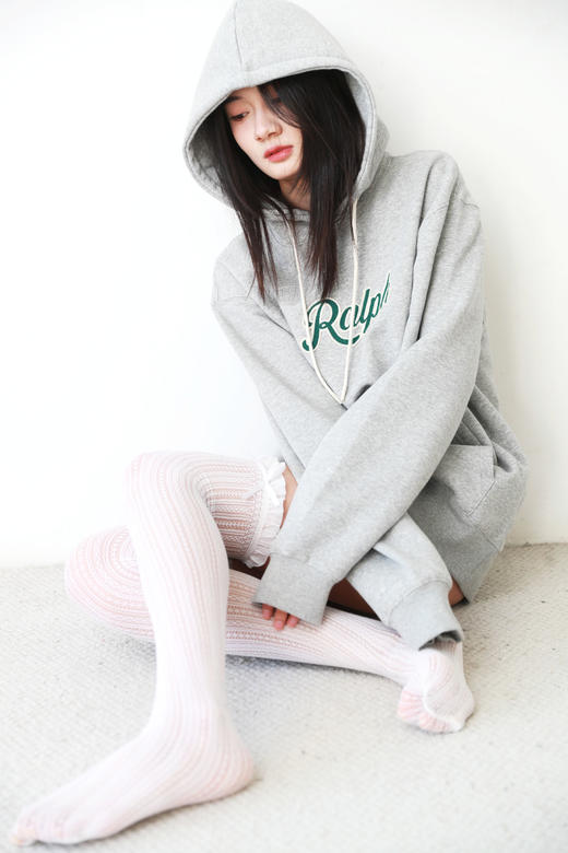 重工刺绣美式帽衫，学院连帽卫衣。胸口字母加绒宽松外套C112268 商品图9