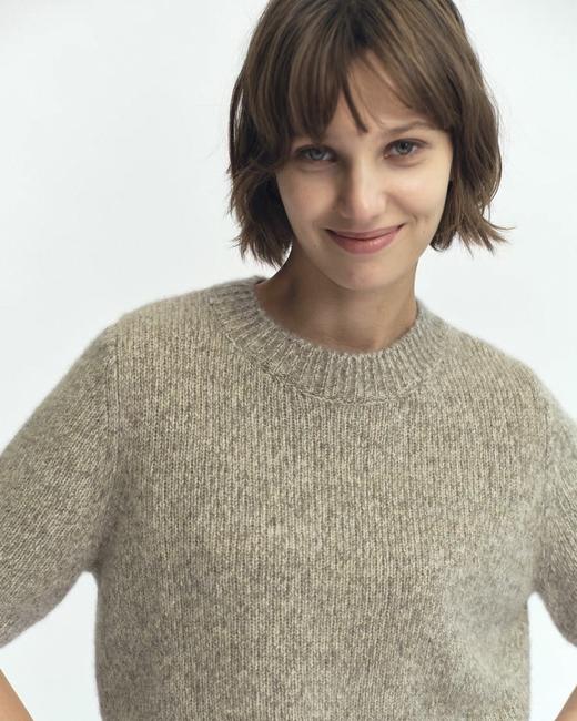 Jai 麦秆色丝羊绒短袖上衣 商品图5