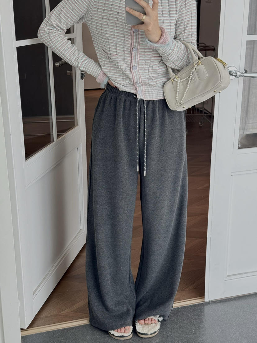 韩国订单row同款羊绒阔腿裤