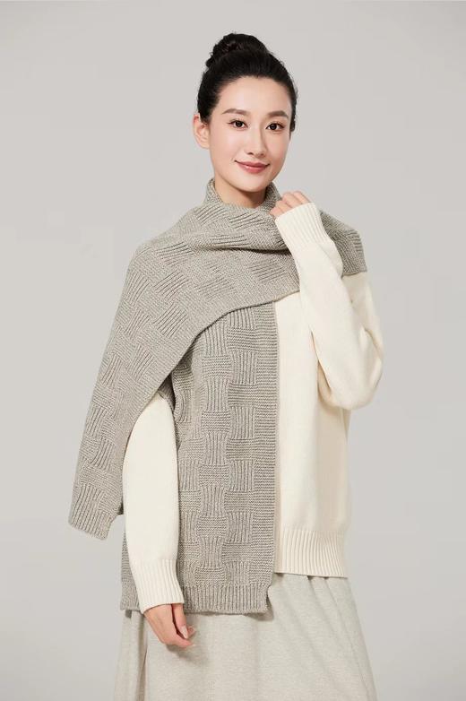 素道有机彩棉纯棉灰色针织围巾 商品图1