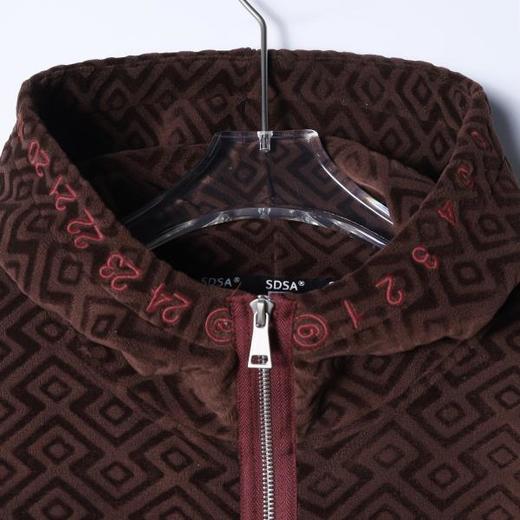 WT293SDSA秋冬新款痞帅男装潮牌撞色刺绣数字拉链立领连帽卫衣外套百搭 商品图2