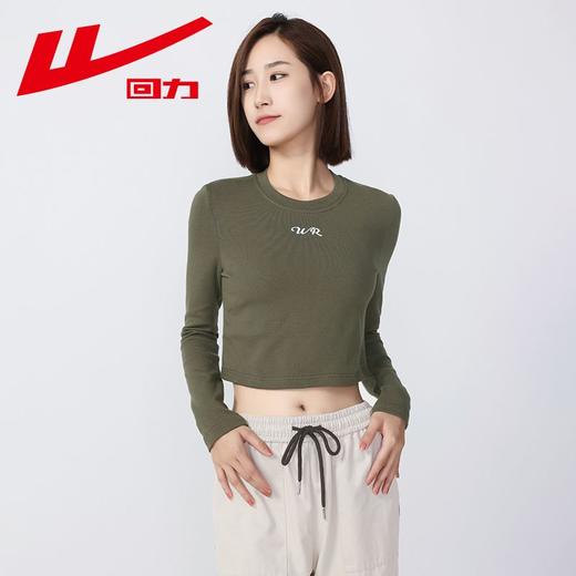 回力甜酷风T恤女圆领短款长袖2025秋季新款美式复古辣妹修身上衣 商品图6