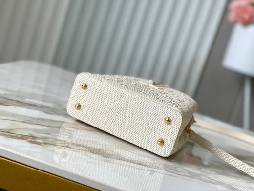 秋冬特惠💰1580 渠道级LV 新品 te级LV 动态芯片 M48865奶白蜥蜴刺绣 Capucines手袋 商品图8