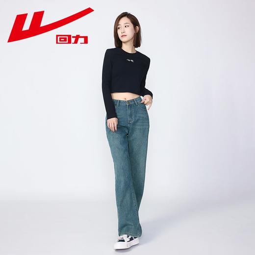 回力甜酷风T恤女圆领短款长袖2025秋季新款美式复古辣妹修身上衣 商品图7