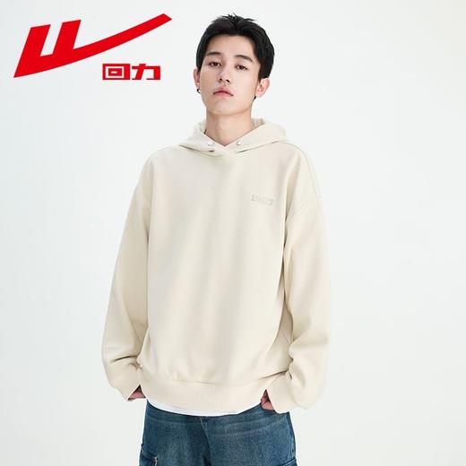 回力连帽卫衣男2025新款重磅宽松黑色春秋款上衣美式潮牌刺绣外套 商品图3