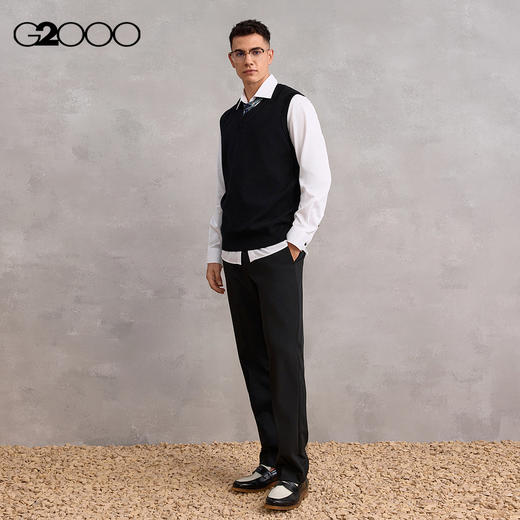 G2000男装FW25商场同款【可机洗】柔软休闲百搭时尚毛衣背心58173022 商品图3